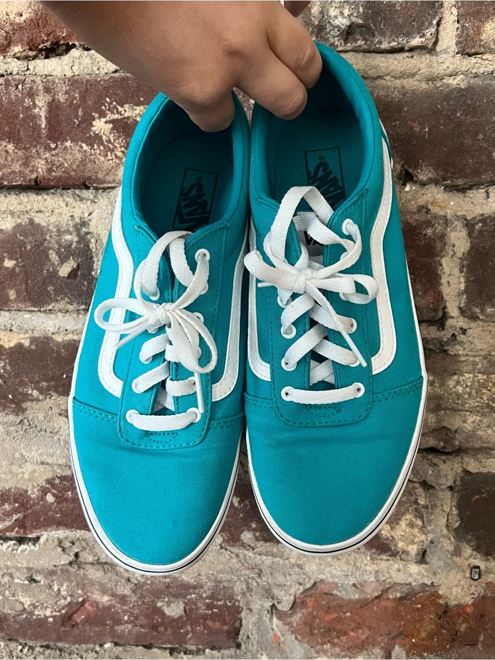 Vans Teal Canvas Low-Top Sneakers